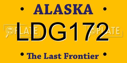 LDG172 Alaska License Plate