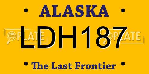 LDH187 Alaska License Plate