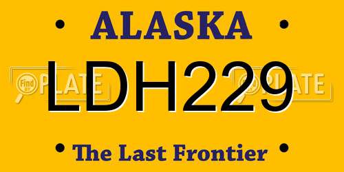 LDH229 Alaska License Plate