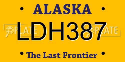 LDH387 Alaska License Plate