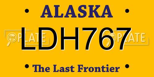 LDH767 Alaska License Plate