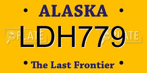 LDH779 Alaska License Plate