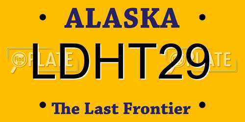 LDHT29 Alaska License Plate