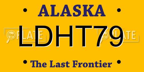 LDHT79 Alaska License Plate