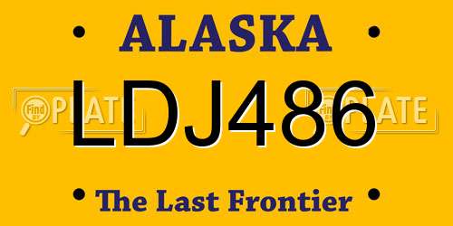 LDJ486 Alaska License Plate