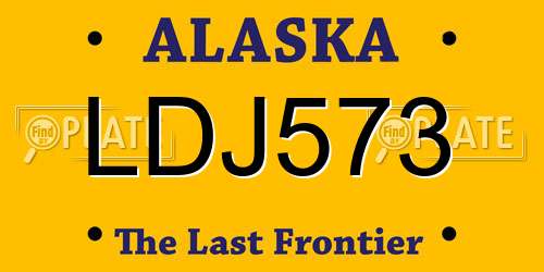 LDJ573 Alaska License Plate