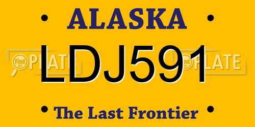 LDJ591 Alaska License Plate