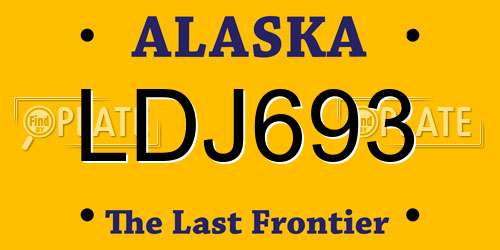 LDJ693 Alaska License Plate