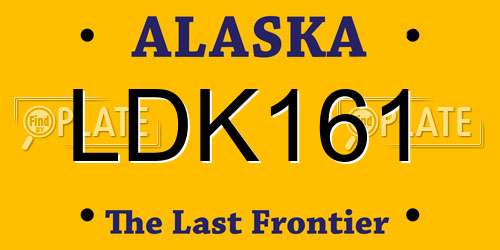 LDK161 Alaska License Plate