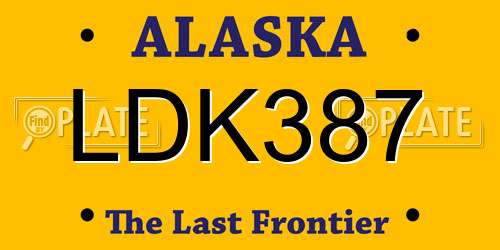 LDK387 Alaska License Plate
