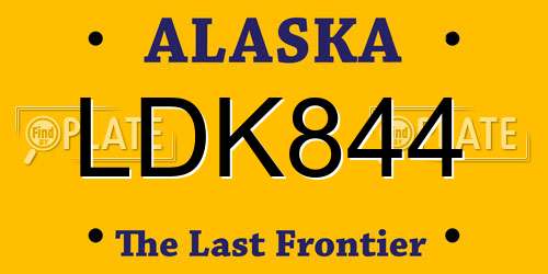 LDK844 Alaska License Plate