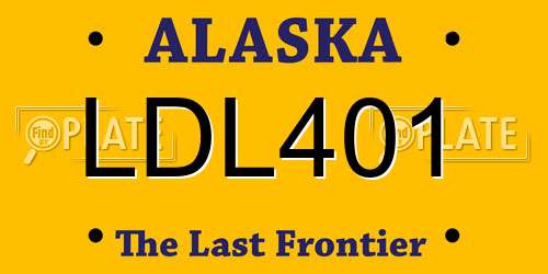 LDL401 Alaska License Plate