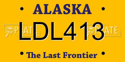 LDL413 Alaska License Plate