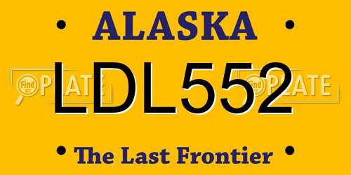 LDL552 Alaska License Plate