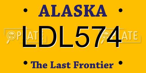LDL574 Alaska License Plate