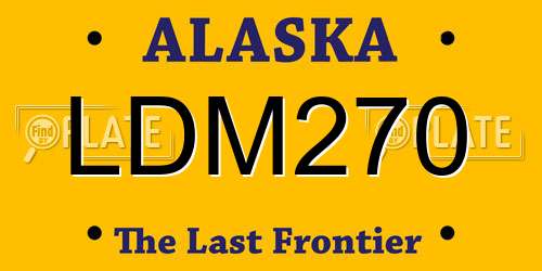 LDM270 Alaska License Plate