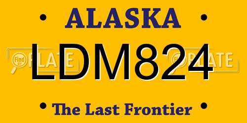 LDM824 Alaska License Plate