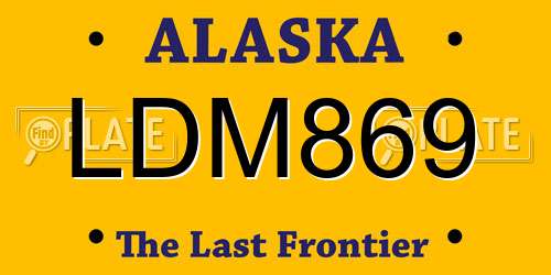 LDM869 Alaska License Plate