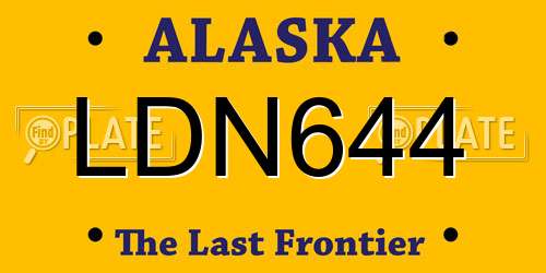 LDN644 Alaska License Plate