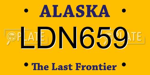 LDN659 Alaska License Plate