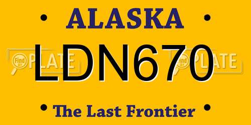 LDN670 Alaska License Plate