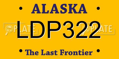 LDP322 Alaska License Plate