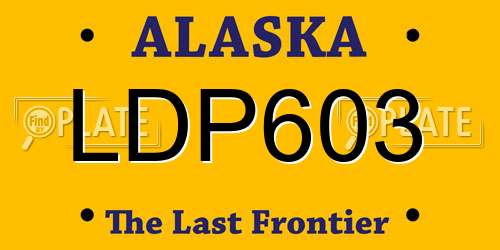 LDP603 Alaska License Plate