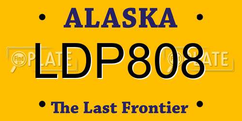 LDP808 Alaska License Plate