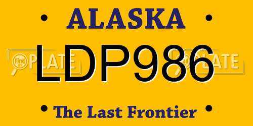 LDP986 Alaska License Plate
