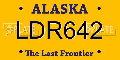 LDR642 Alaska License Plate