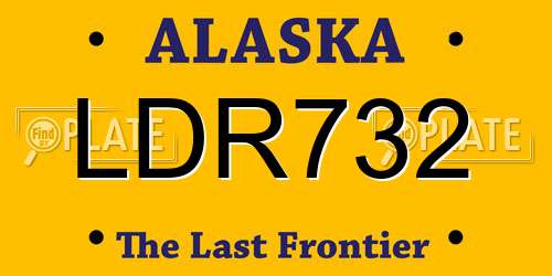LDR732 Alaska License Plate