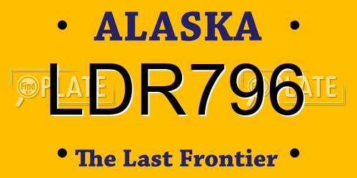 LDR796 Alaska License Plate