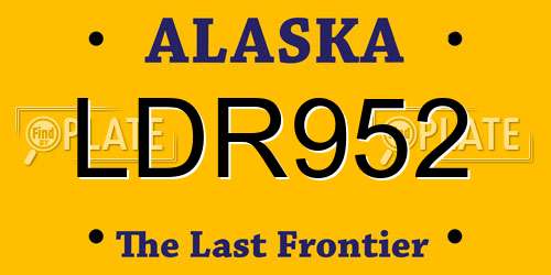 LDR952 Alaska License Plate
