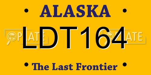 LDT164 Alaska License Plate