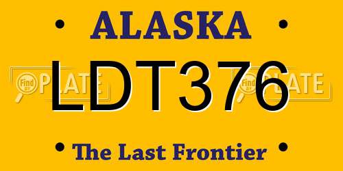 LDT376 Alaska License Plate