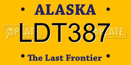 LDT387 Alaska License Plate