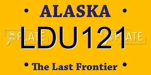 LDU121 Alaska License Plate
