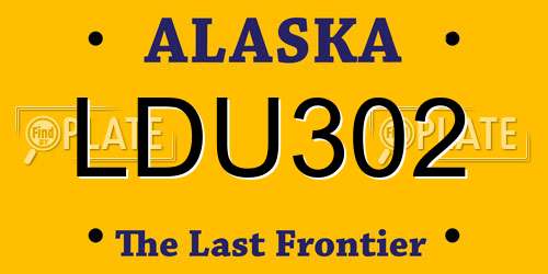 LDU302 Alaska License Plate