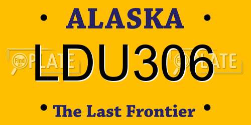 LDU306 Alaska License Plate