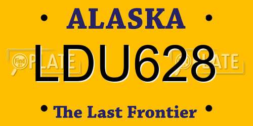 LDU628 Alaska License Plate