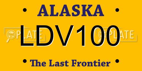 LDV100 Alaska License Plate