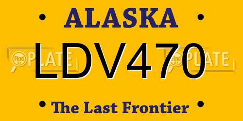 LDV470 Alaska License Plate