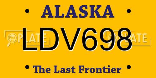 LDV698 Alaska License Plate