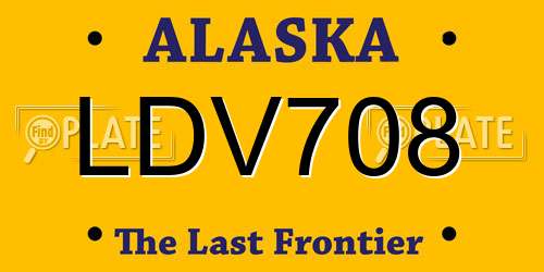LDV708 Alaska License Plate