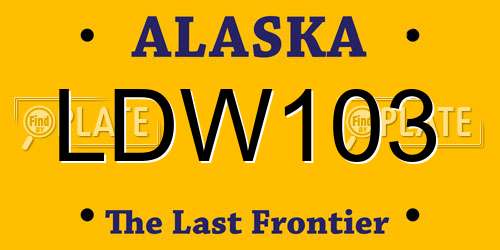 LDW103 Alaska License Plate