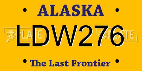 LDW276 Alaska License Plate