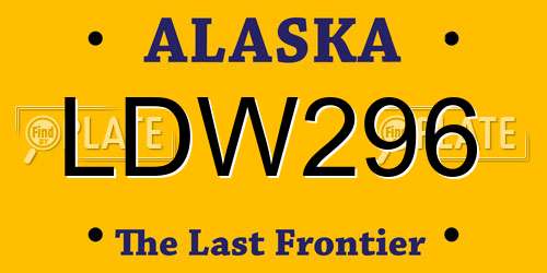 LDW296 Alaska License Plate