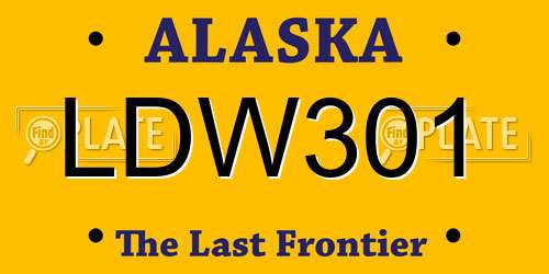LDW301 Alaska License Plate