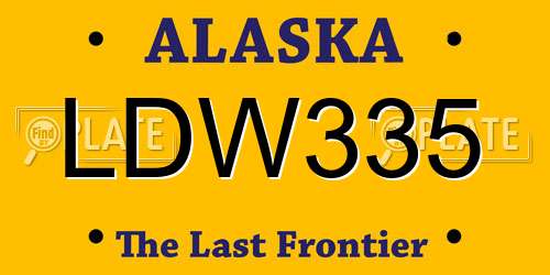 LDW335 Alaska License Plate