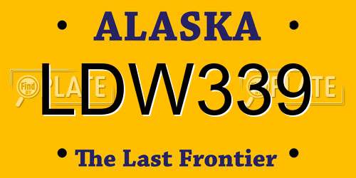 LDW339 Alaska License Plate
